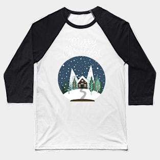 Merry Christmas - Snow Globe Baseball T-Shirt